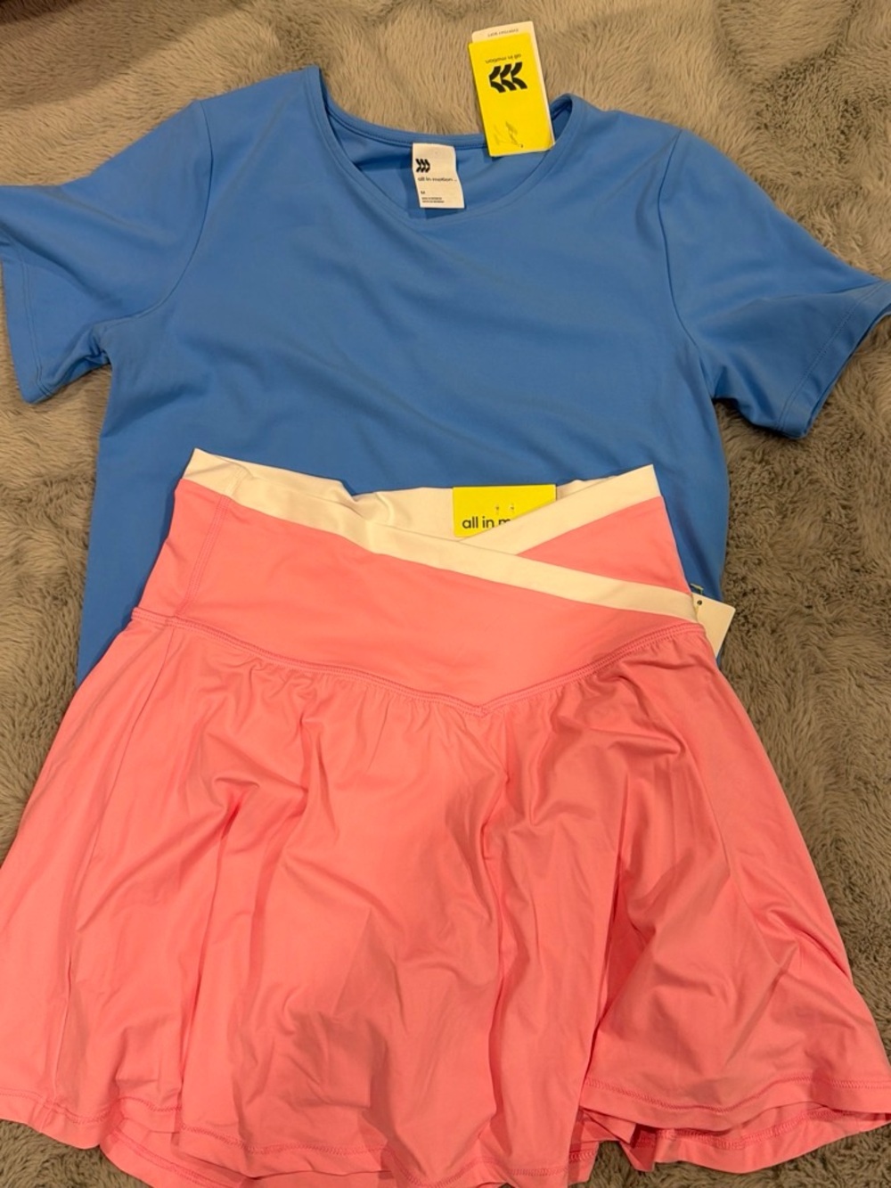 all in motion Blue Tee with Pink Active Skort